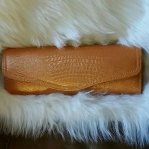 BIJOUX TERNER orange clutch purse